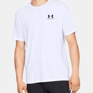 Under Armour Sportstyle Left Chest Ανδρικό Αθλητικό T-shirt Κοντομάνικο Λευκό