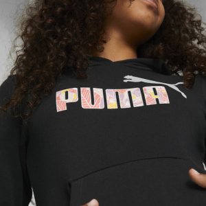 Puma Παιδικό Φούτερ με Κουκούλα για Κορίτσι Μαύρο