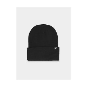 4F Beanie Γυναικείος Σκούφος Πλεκτός σε ΜΑΥΡΟ χρώμα