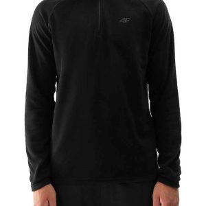 4F Ανδρική μακρυμάνικη ισοθερμική μπλούζα Fleece Underwear-ΜΑΥΡΟ