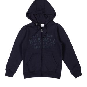 Russell Athletic Παιδική Ζακέτα Φούτερ Βαμβακερή με Κουκούλα Navy Μπλε