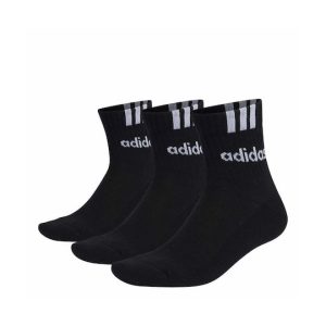 adidas 3 Stripes Linear Αθλητικές Κάλτσες Μαύρες 3 Ζεύγη