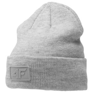 4F Beanie Ανδρικός Σκούφος Πλεκτός σε ΓΚΡΙ χρώμα
