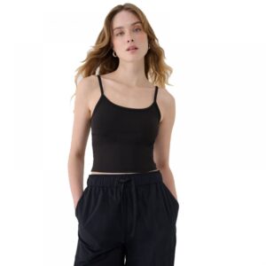 Women's slim crop-top-black