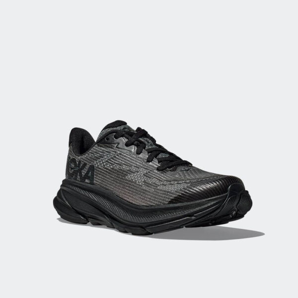 Hoka Clifton 9 Αθλητικά Παιδικά Παπούτσια Running με Κορδόνια ΜΑΥΡΟ - Image 7