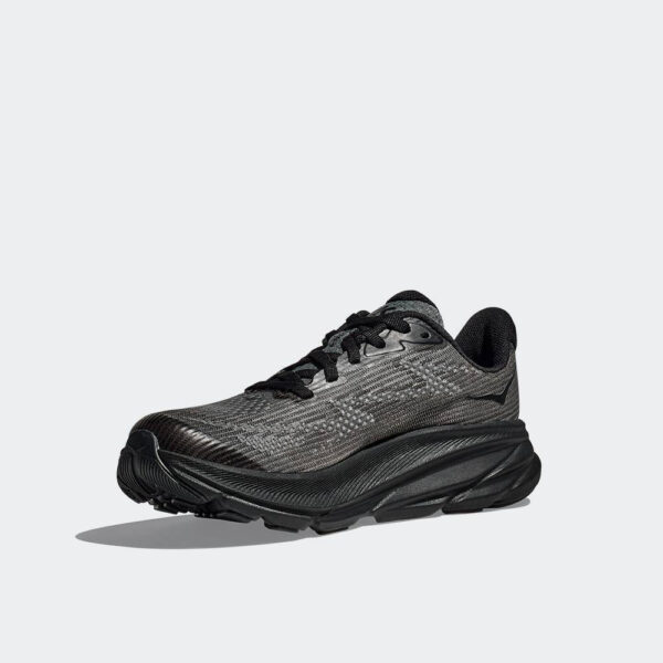 Hoka Clifton 9 Αθλητικά Παιδικά Παπούτσια Running με Κορδόνια ΜΑΥΡΟ - Image 6