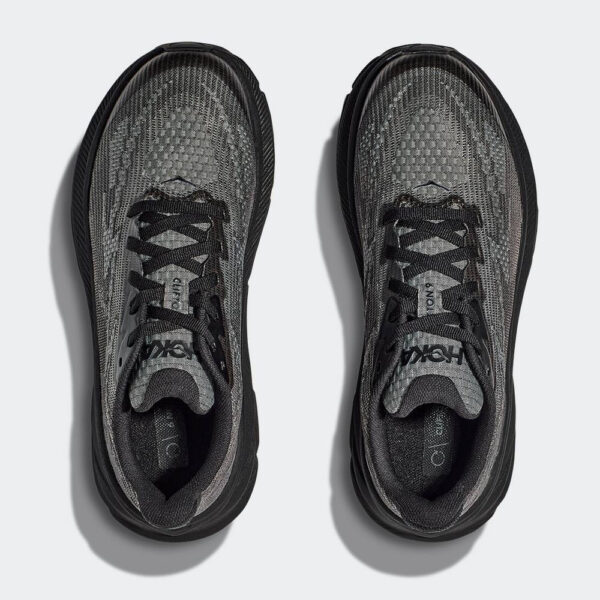 Hoka Clifton 9 Αθλητικά Παιδικά Παπούτσια Running με Κορδόνια ΜΑΥΡΟ - Image 5