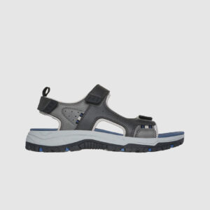 Skechers Rigdon All Day Relaxed Fit Vegan Ανδρικο Σανδαλι Μαυρο - Γκρι