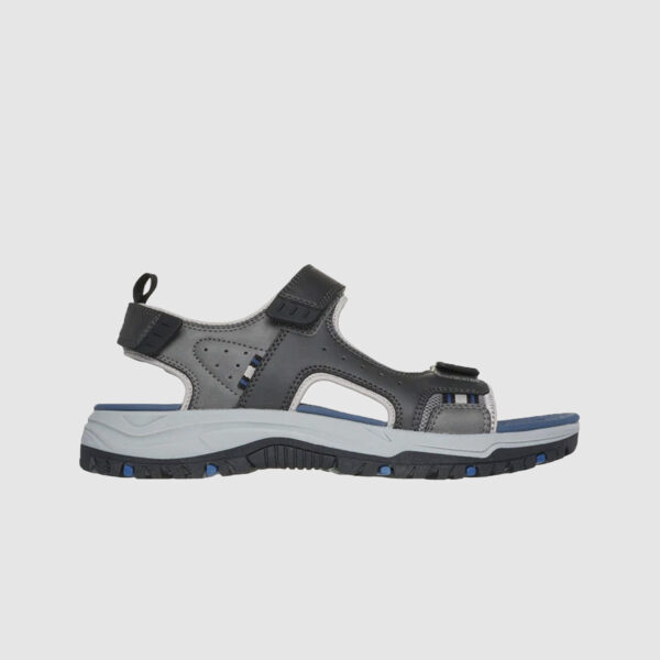Skechers Rigdon All Day Relaxed Fit Vegan Ανδρικο Σανδαλι Μαυρο - Γκρι