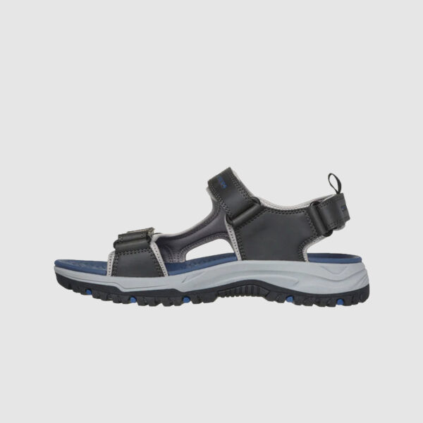 Skechers Rigdon All Day Relaxed Fit Vegan Ανδρικο Σανδαλι Μαυρο - Γκρι - Image 5