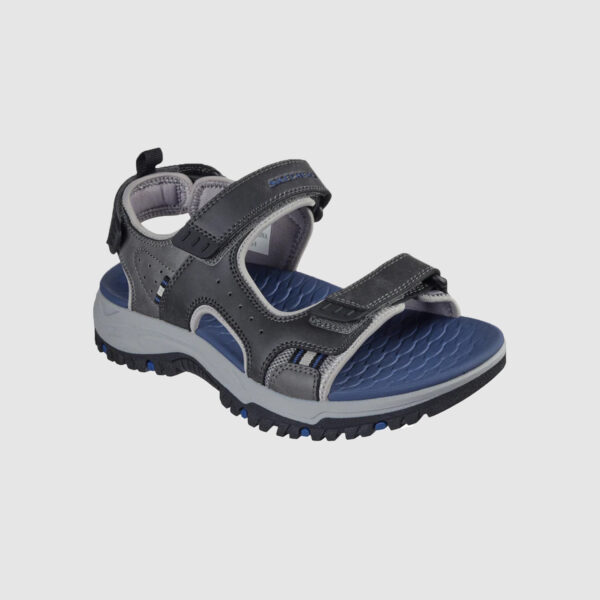 Skechers Rigdon All Day Relaxed Fit Vegan Ανδρικο Σανδαλι Μαυρο - Γκρι - Image 4