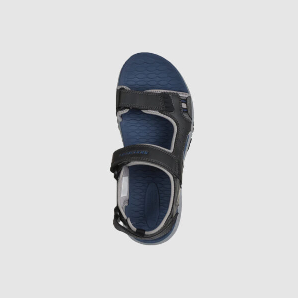 Skechers Rigdon All Day Relaxed Fit Vegan Ανδρικο Σανδαλι Μαυρο - Γκρι - Image 3