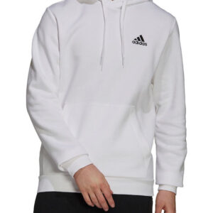 Adidas Core Linear Essentials Ανδρικό Φούτερ με Κουκούλα και Τσέπες Fleece Λευκό