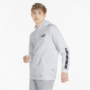 Puma Essentials Tape Ανδρικό Φούτερ με Κουκούλα και Τσέπες Λευκό