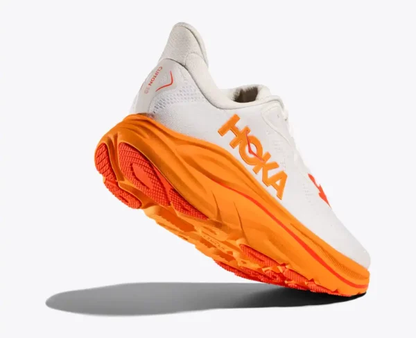 HOKA Clifton 10 Men's Shoes Frost/Orange Zest - Image 6