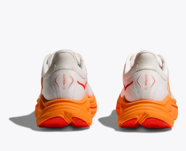 HOKA Clifton 10 Men's Shoes Frost/Orange Zest - Image 5