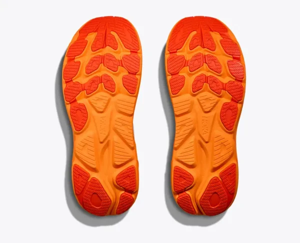 HOKA Clifton 10 Men's Shoes Frost/Orange Zest - Image 3