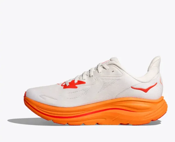 HOKA Clifton 10 Men's Shoes Frost/Orange Zest - Image 2